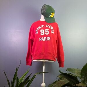 Saint-Denis 95 Paris Red Crewneck Sweatshirt XS